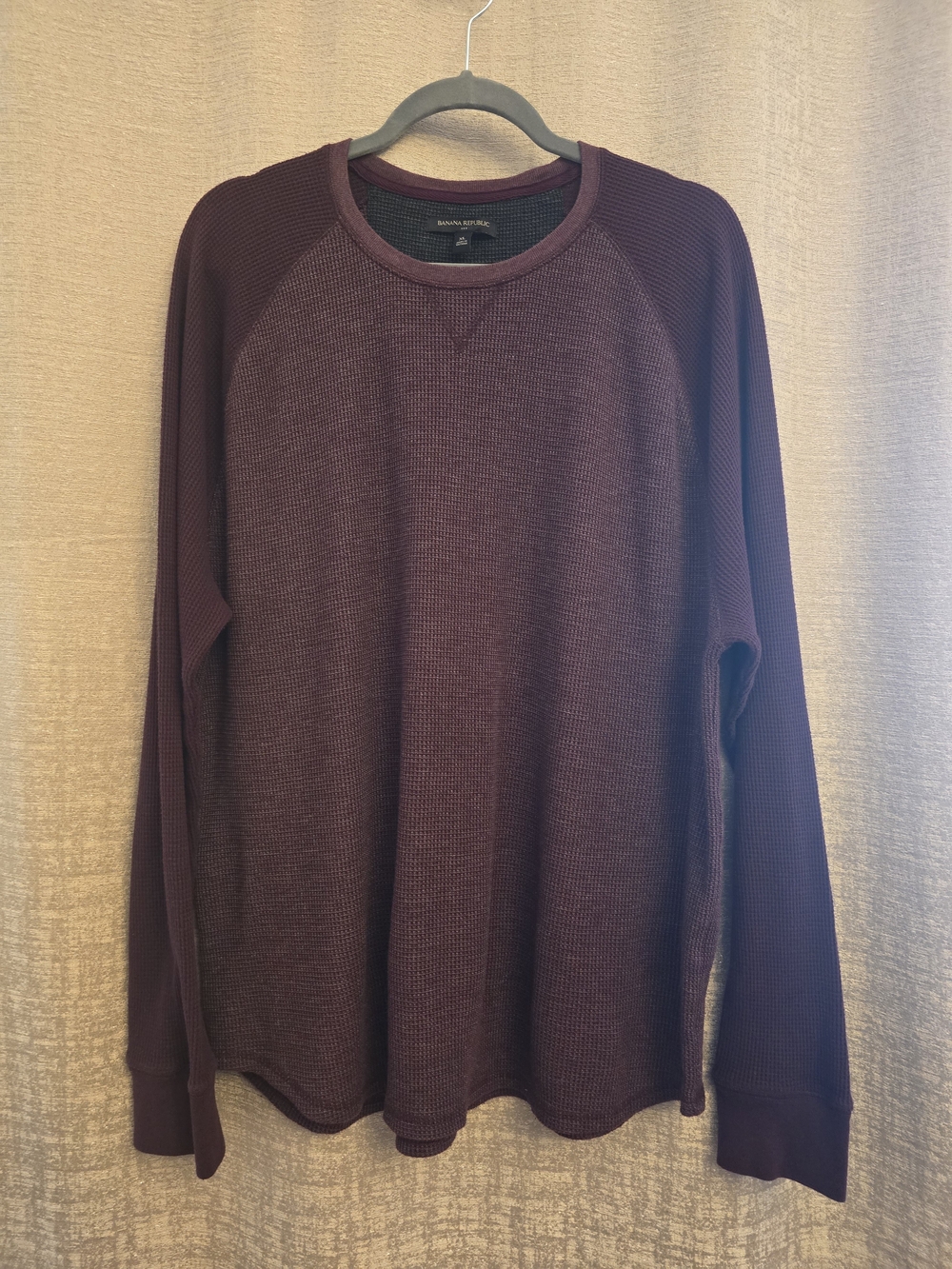Banana Republic Burgundy Waffle Knit Crewneck Pullover